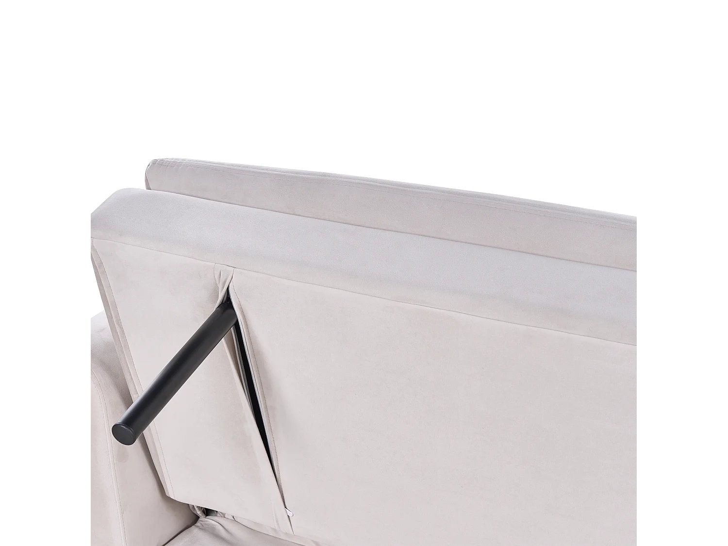 Schlafsofa VETTRE Samtstoff Hellbeige 3-Sitzer