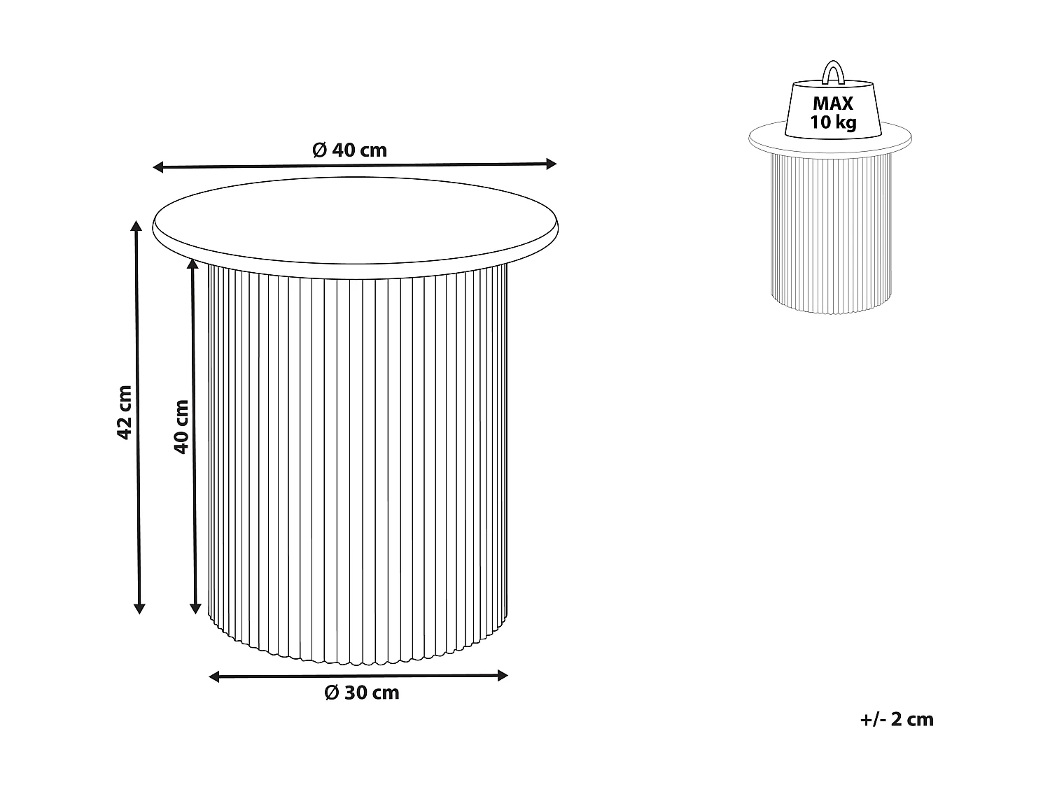 Bijzettafel OLLIE Wit