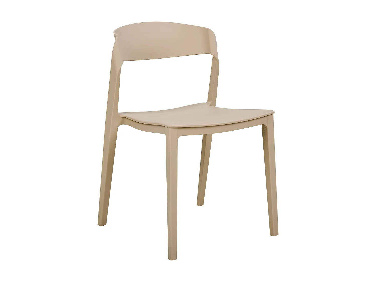 Esszimmerstuhl 2er Set Kunststoff beige stapelbar ohne Armlehnen modern Somers