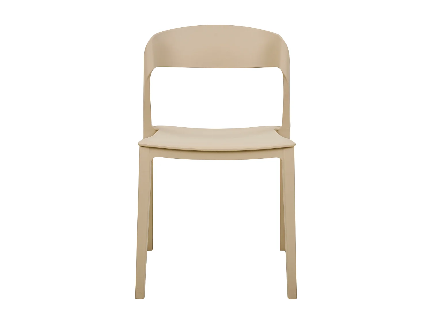 Esszimmerstuhl 2er Set Kunststoff beige stapelbar ohne Armlehnen modern Somers