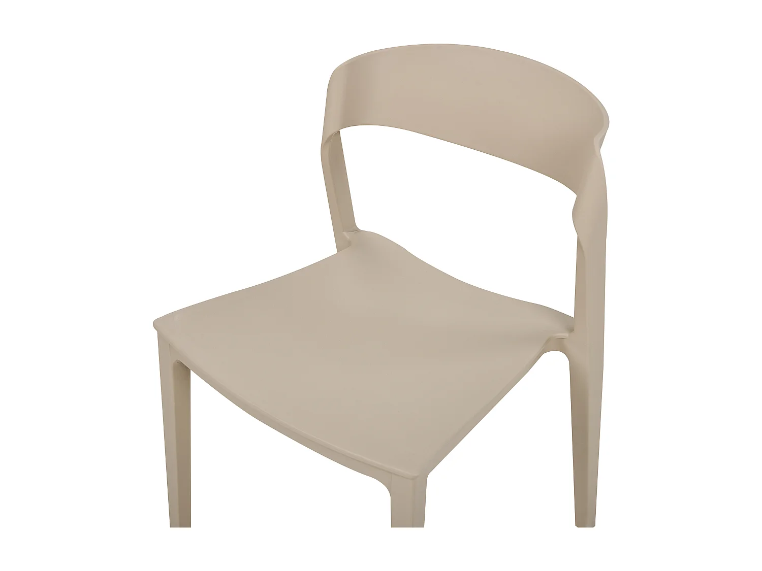 Esszimmerstuhl 2er Set Kunststoff beige stapelbar ohne Armlehnen modern Somers