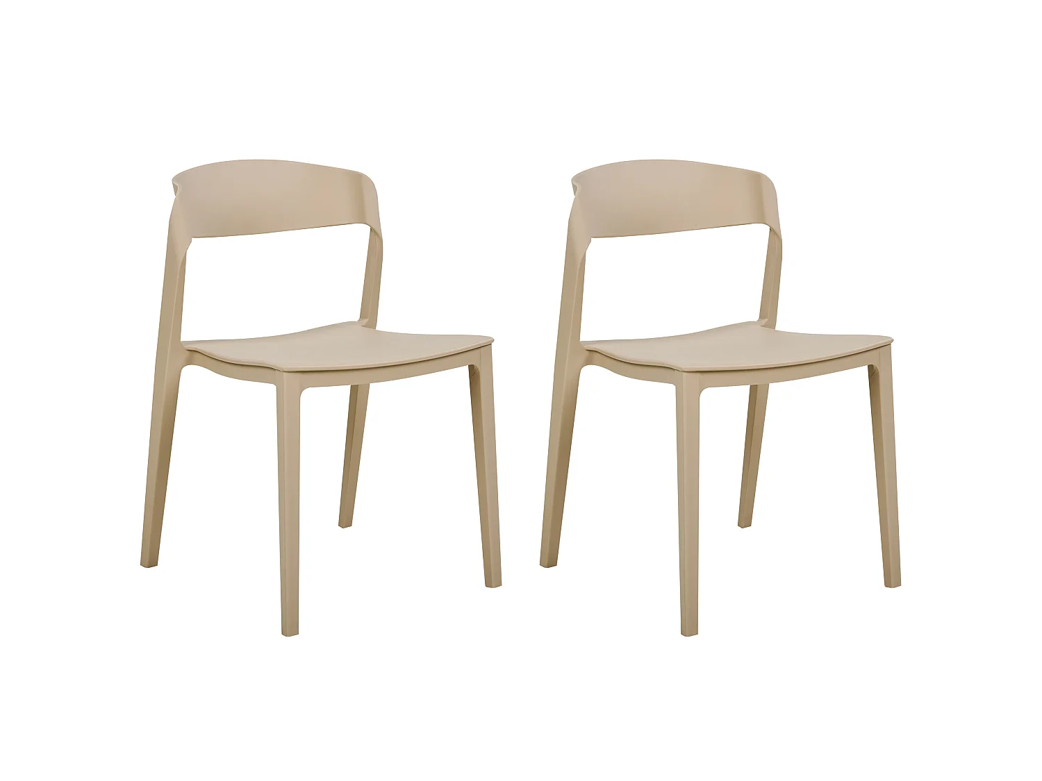 Set of 2 Dining Chairs SOMERS Beige