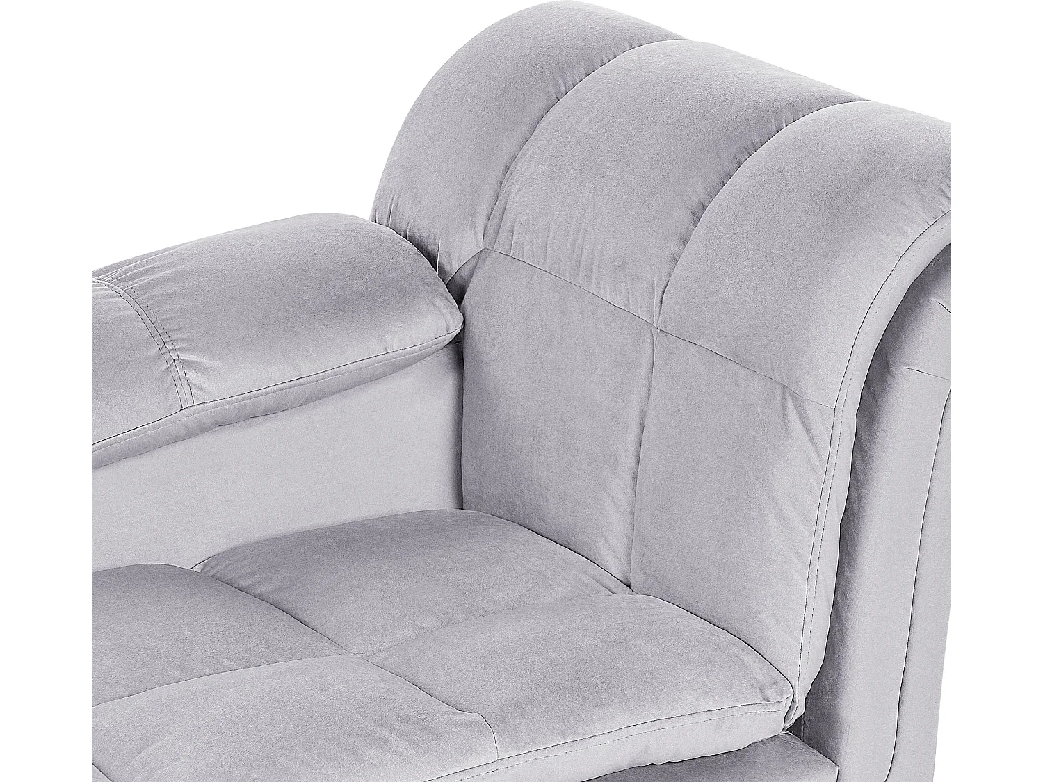 Chaise longue à direita LORMONT Veludo Cinzento claro