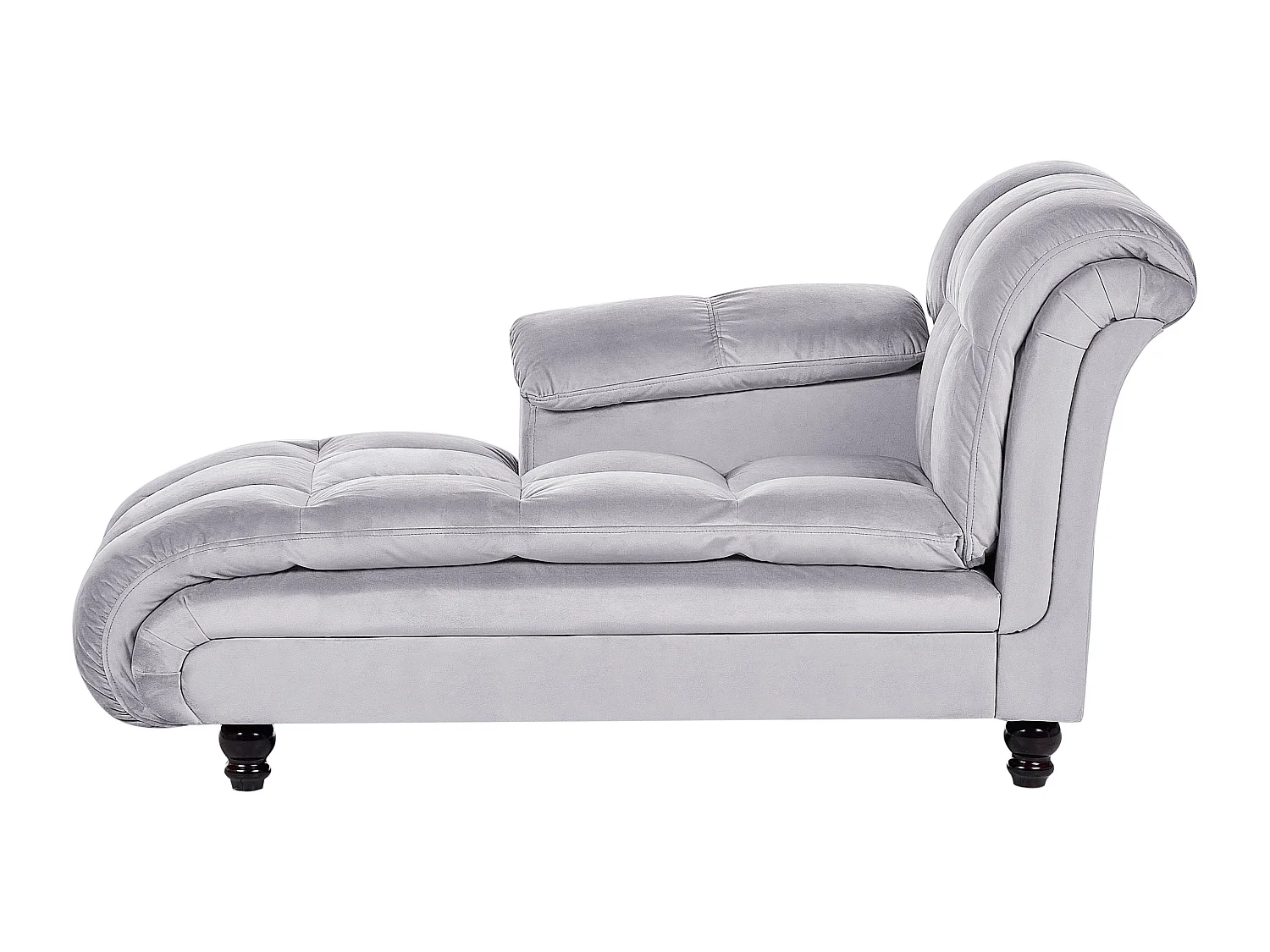 Chaise longue côté droit LORMONT Velours Gris clair