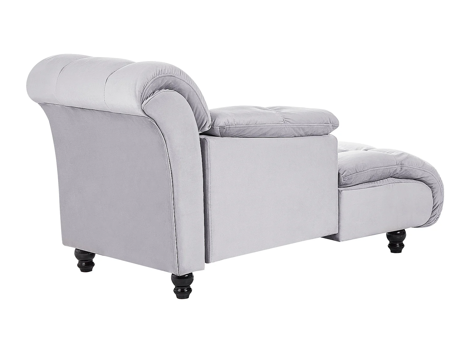 Chaise longue côté droit LORMONT Velours Gris clair