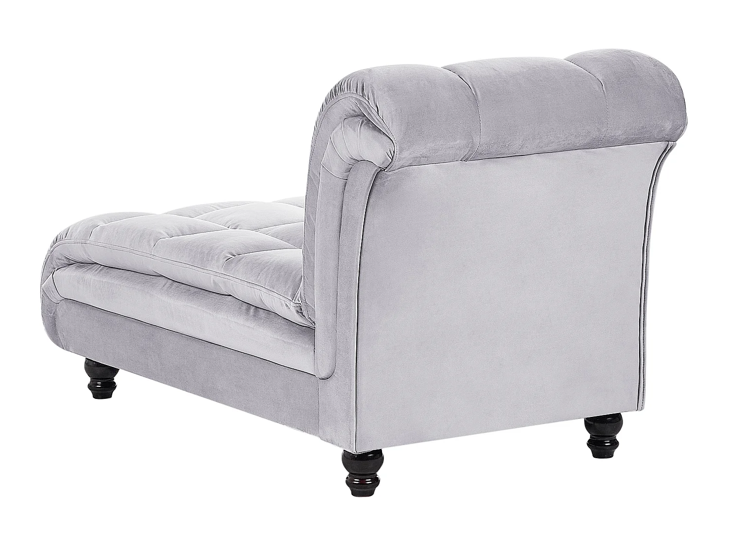 Chaise longue côté droit LORMONT Velours Gris clair