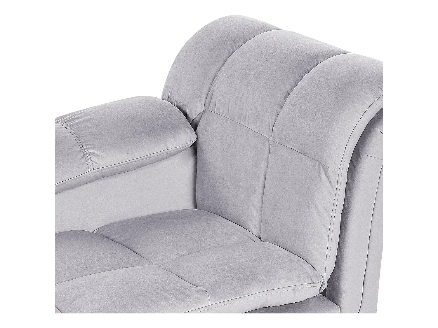 Chaise longue côté droit LORMONT Velours Gris clair