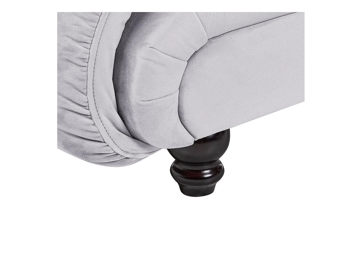 Chaise longue côté droit LORMONT Velours Gris clair