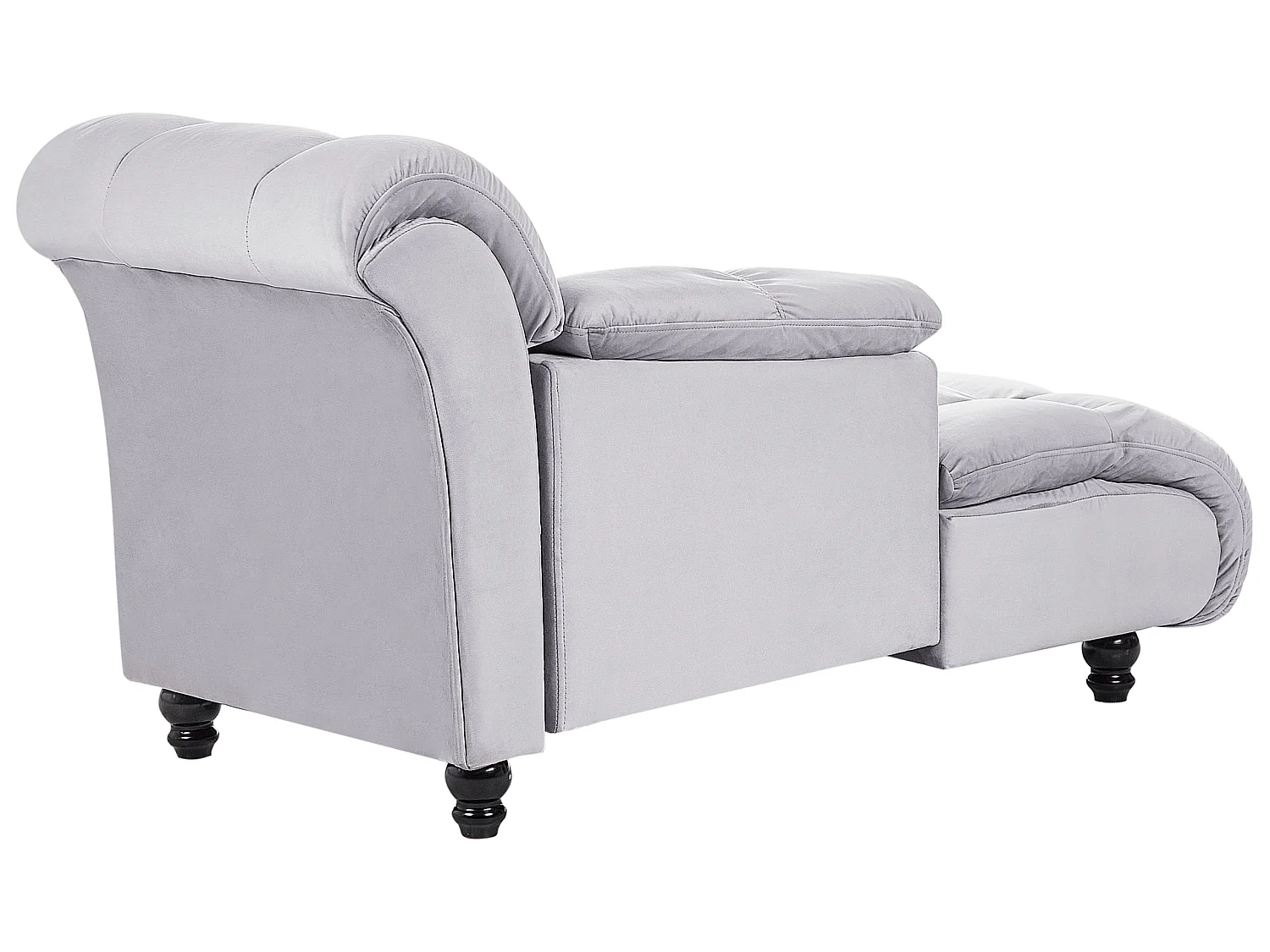 Chaise longue côté droit LORMONT Velours Gris clair