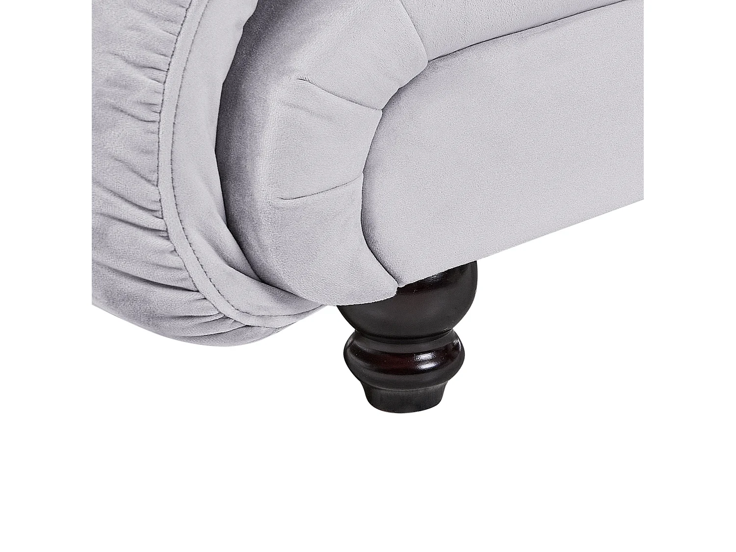 Chaise longue côté droit LORMONT Velours Gris clair