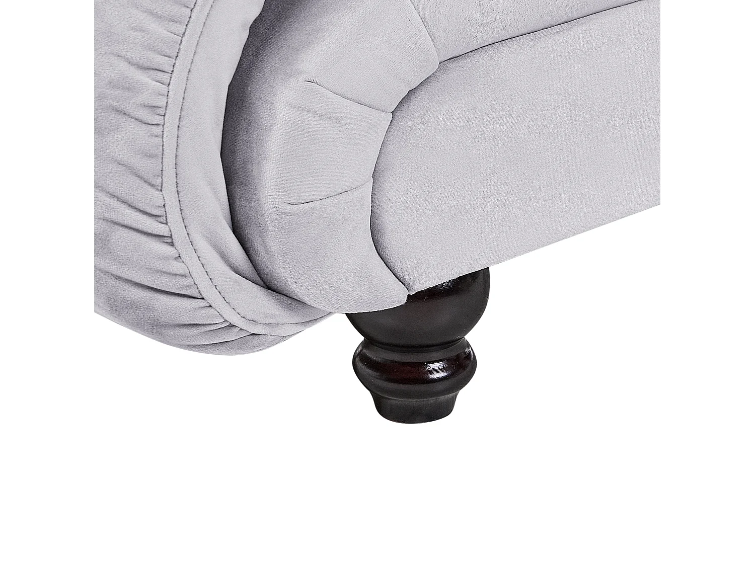 Rechtsseitige Chaiselounge LORMONT Samtstoff Hellgrau