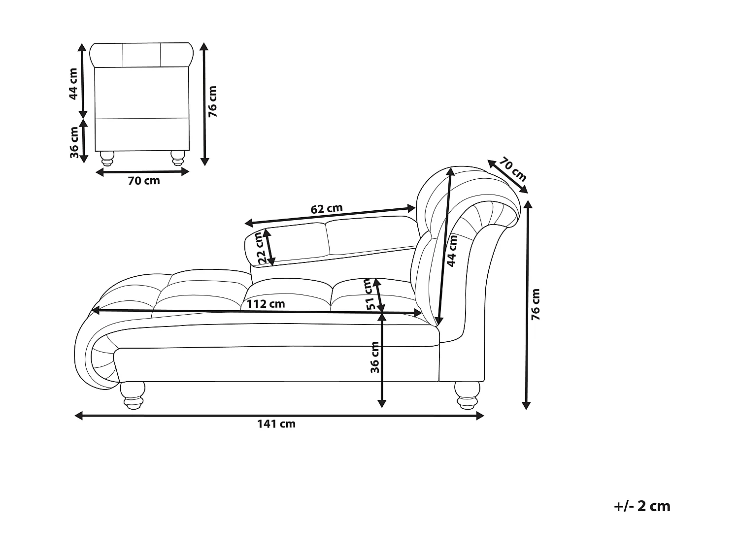 Rechtsseitige Chaiselounge LORMONT Stoff Taupe