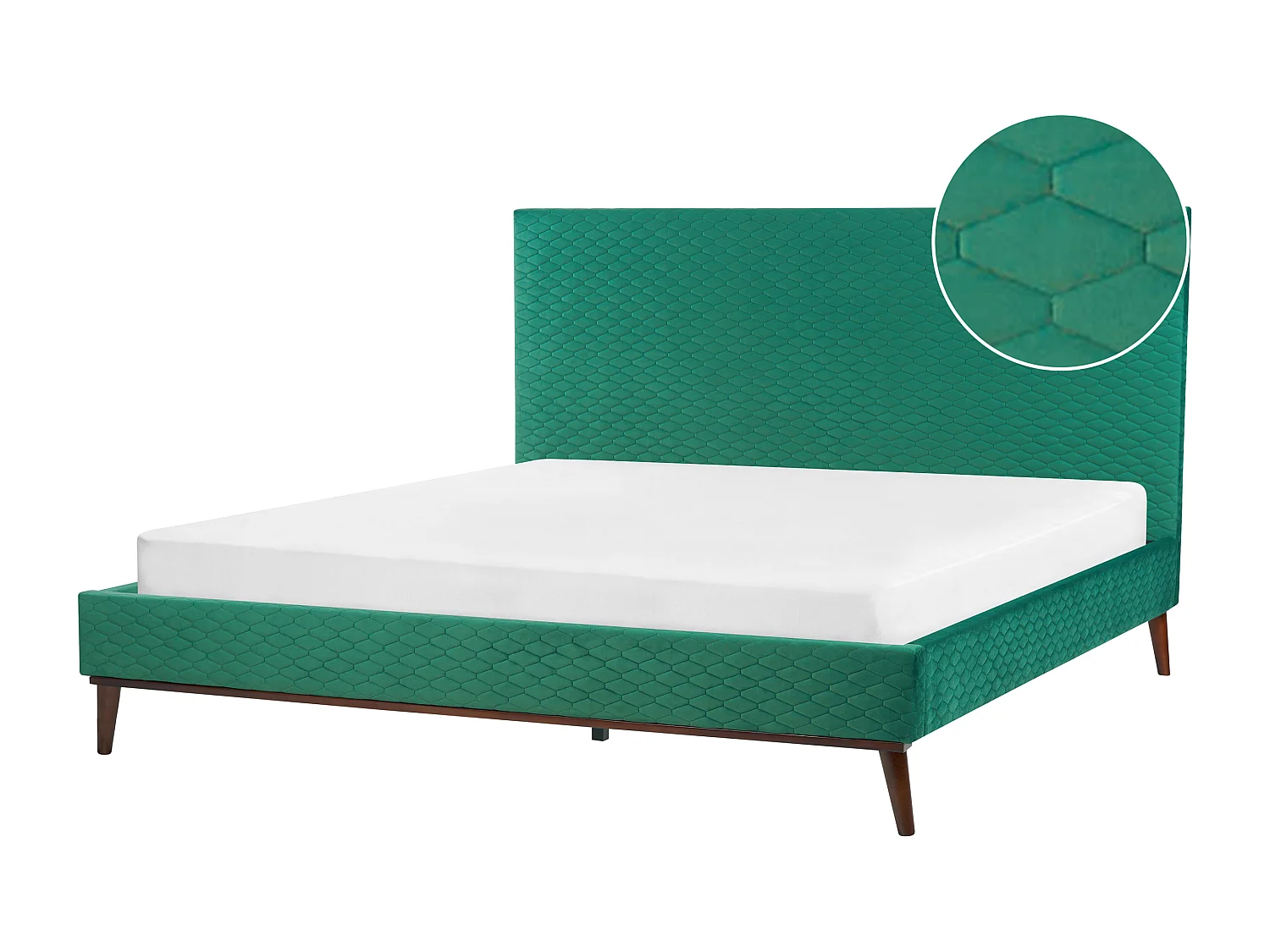 Lit avec sommier Velours BAYONNE 180 x 200 cm Vert
