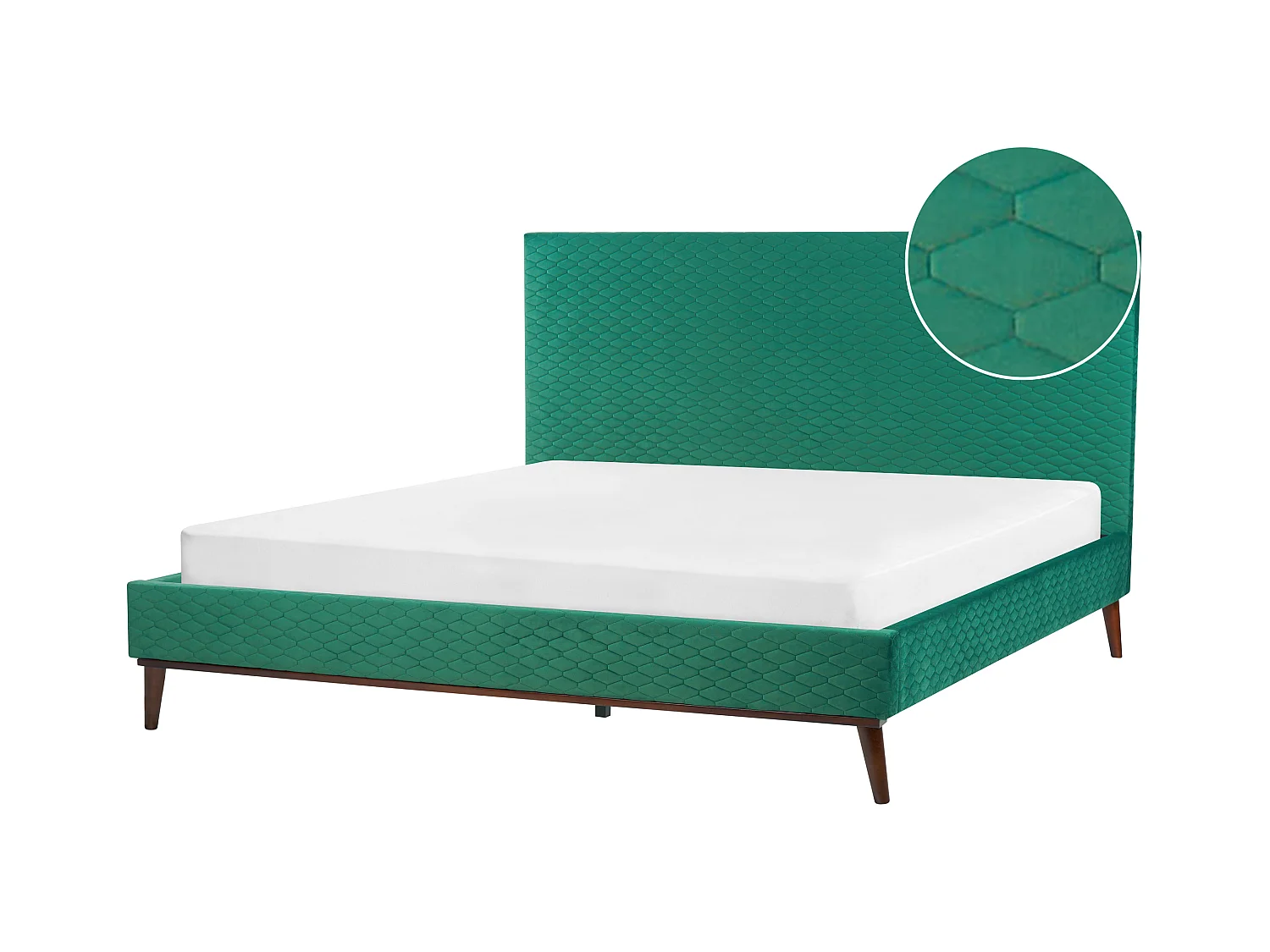 Lit avec sommier Velours BAYONNE 180 x 200 cm Vert