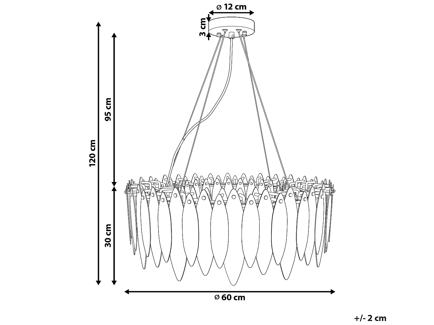 Kroonluchter MALACCA Glas Multicolor