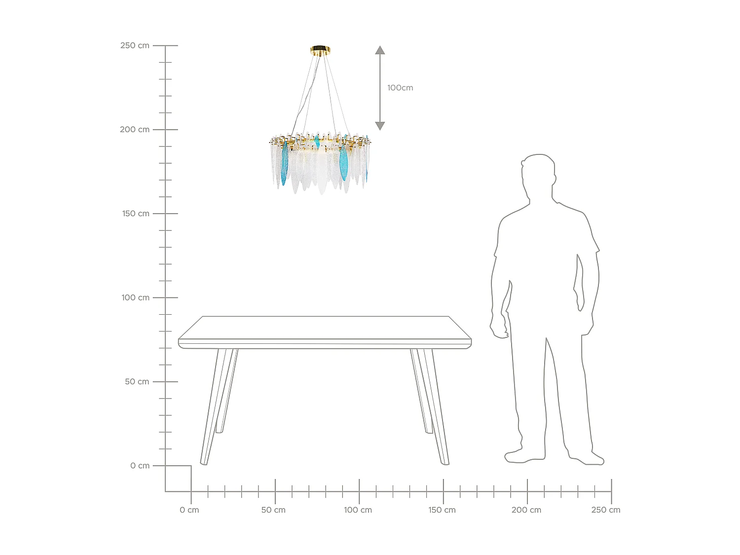 Lustre MALACCA Verre Multicolore