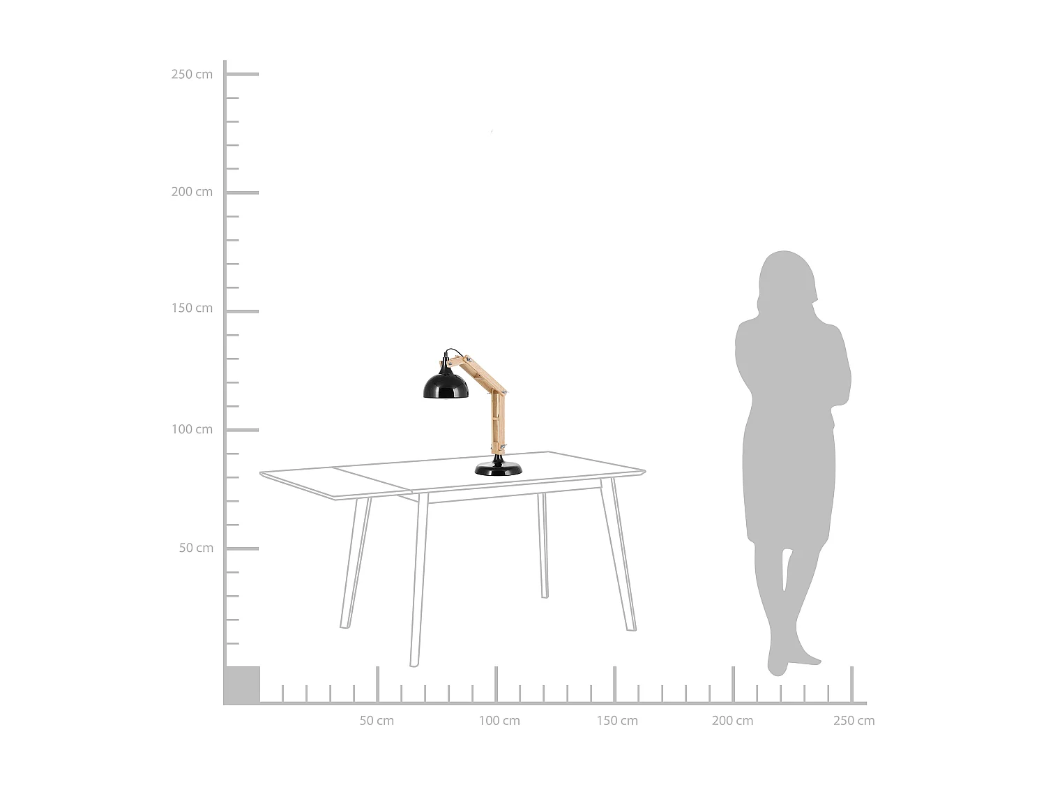 Lampada da scrivania SALADO Regolabile Legno Nero