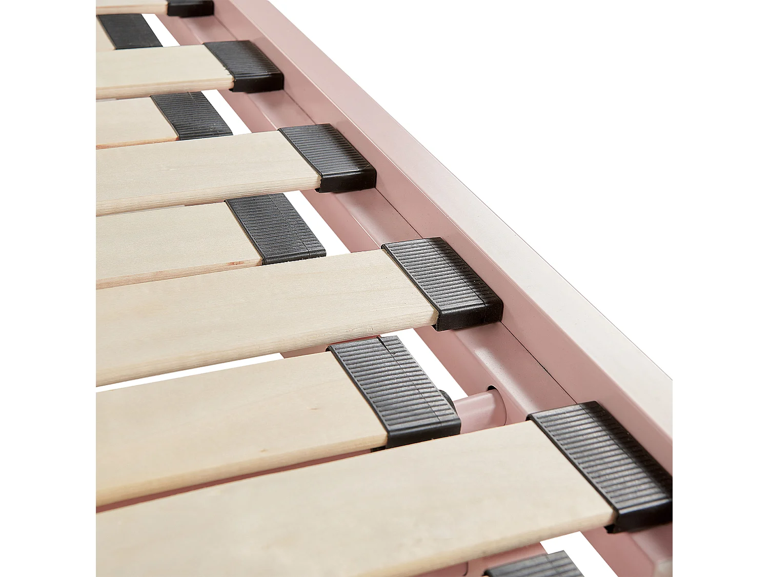 Metallbett ausziehbar pastellrosa Lattenrost 90 x 200 cm TULLE