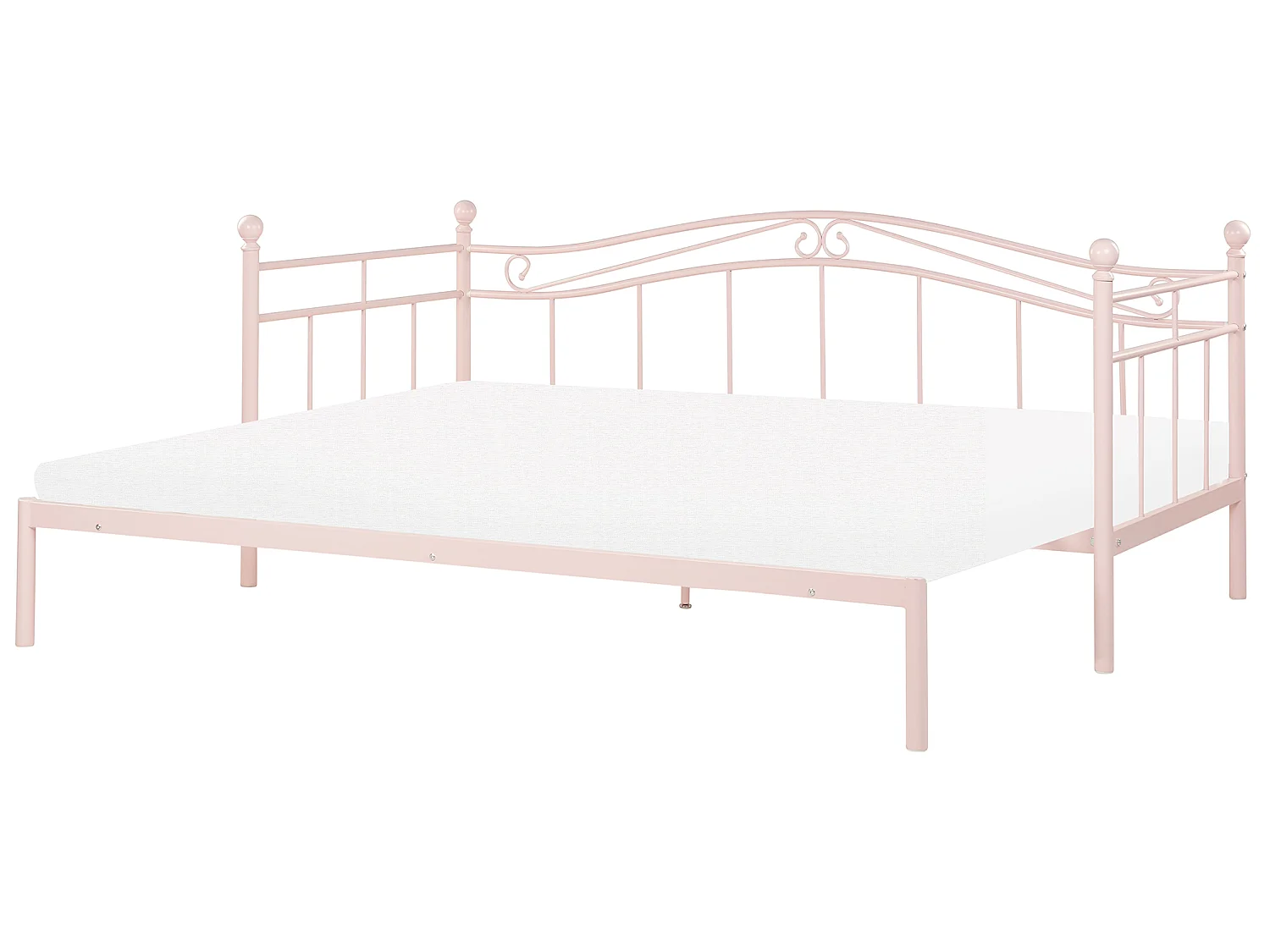 Lit gigogne Métal TULLE 90 x 200 cm Rose pastel