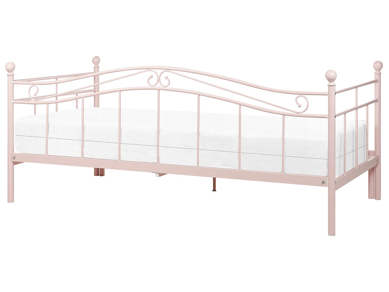 Lit gigogne Métal TULLE 90 x 200 cm Rose pastel