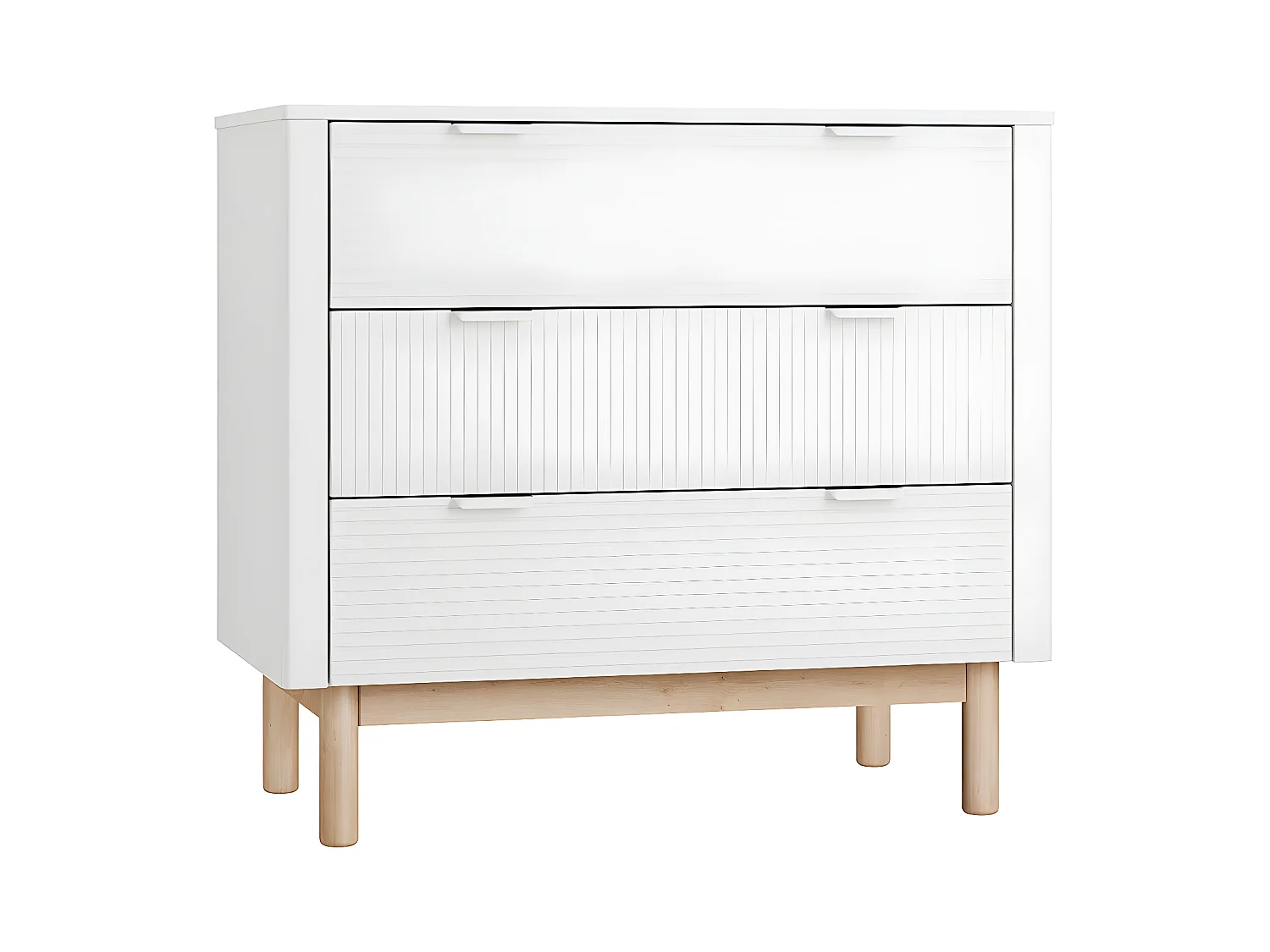 Commode 3 tiroirs Miloo Blanc