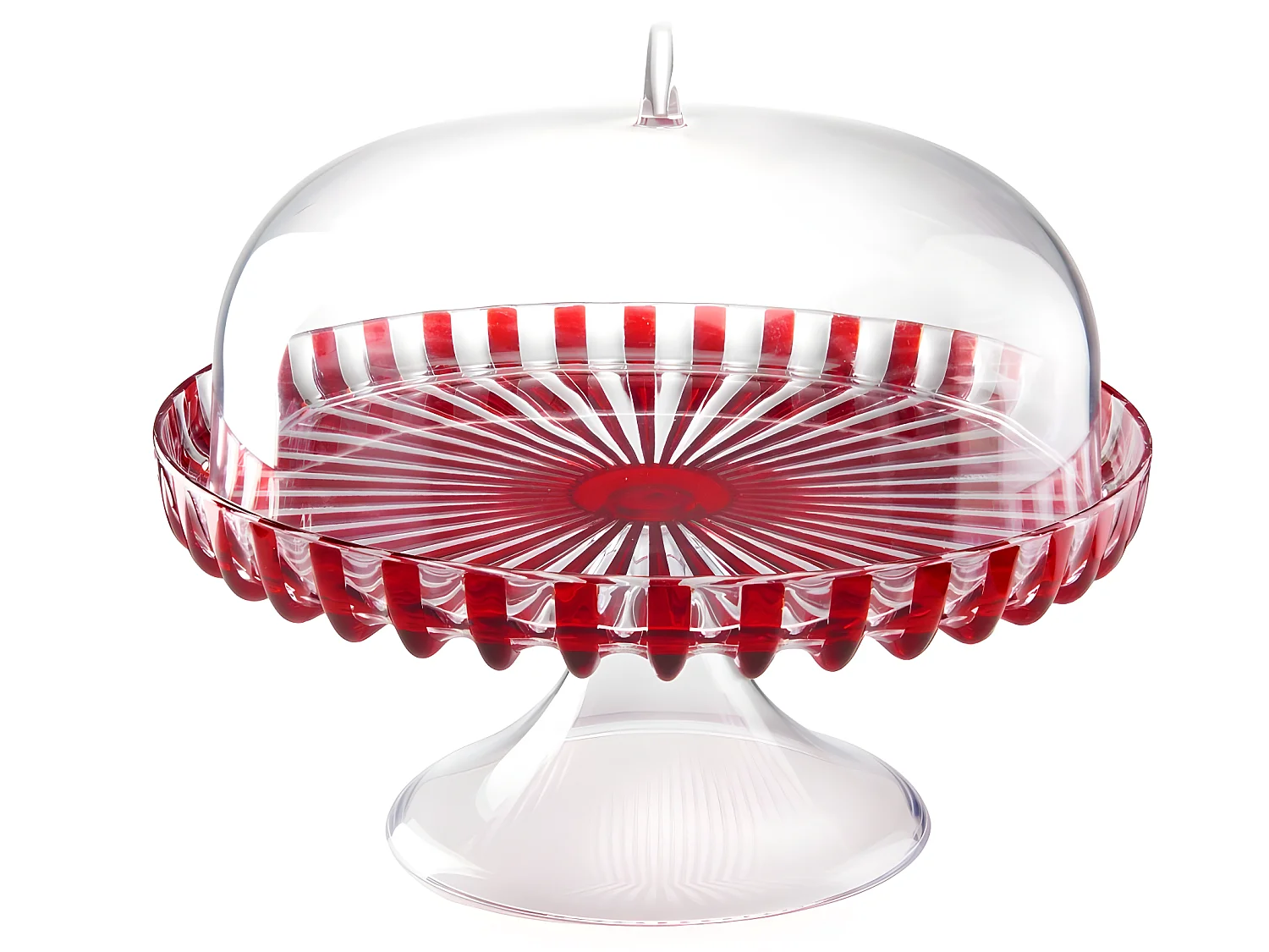 Plat gâteau 31 cm avec cloche Dolce Vita Rouge
