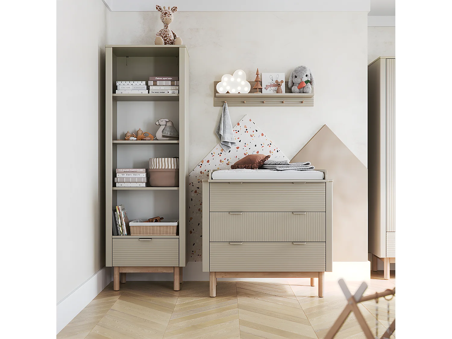 Commode 3 tiroirs Miloo Champagne