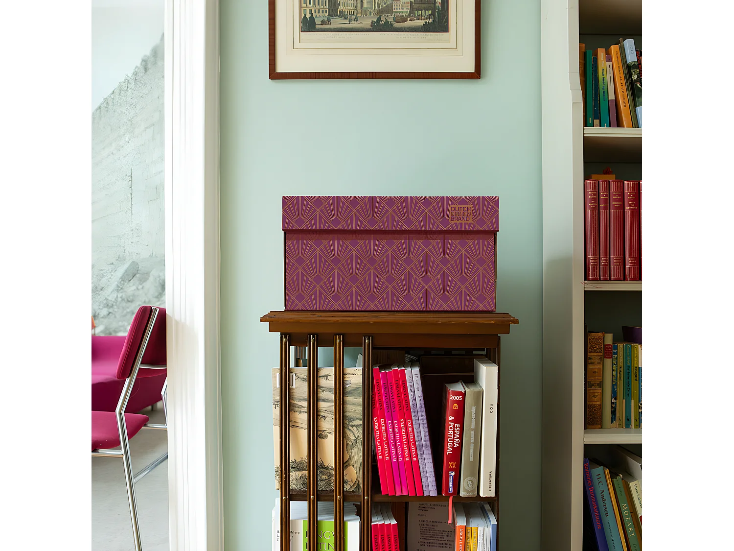 Caja de almacenamiento roja 39,5x32x21cm