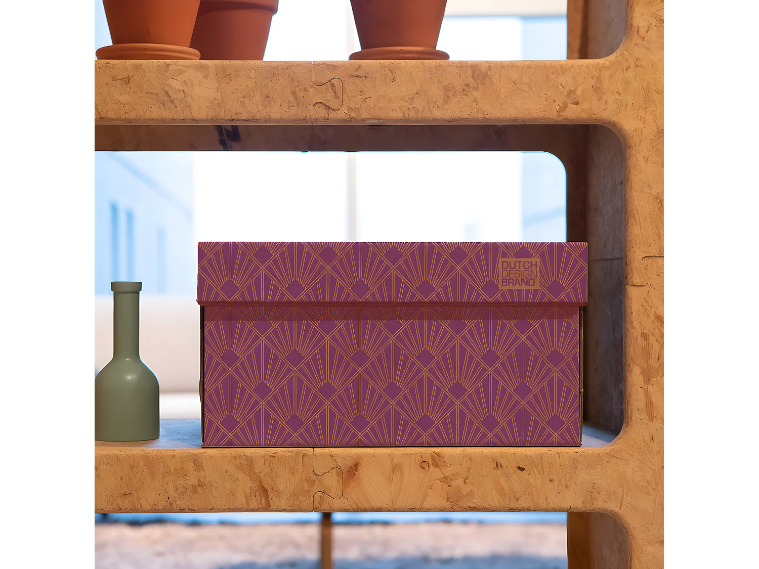 Caja de almacenamiento roja 39,5x32x21cm