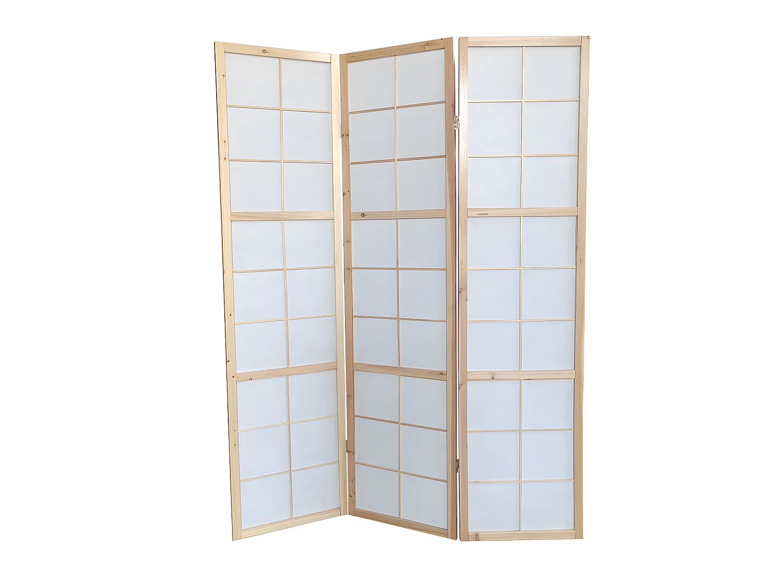 Paravent japonais bois naturel, séparateur de pièce  3 pans - Hauteur 175 cm x Longueur 132 cm