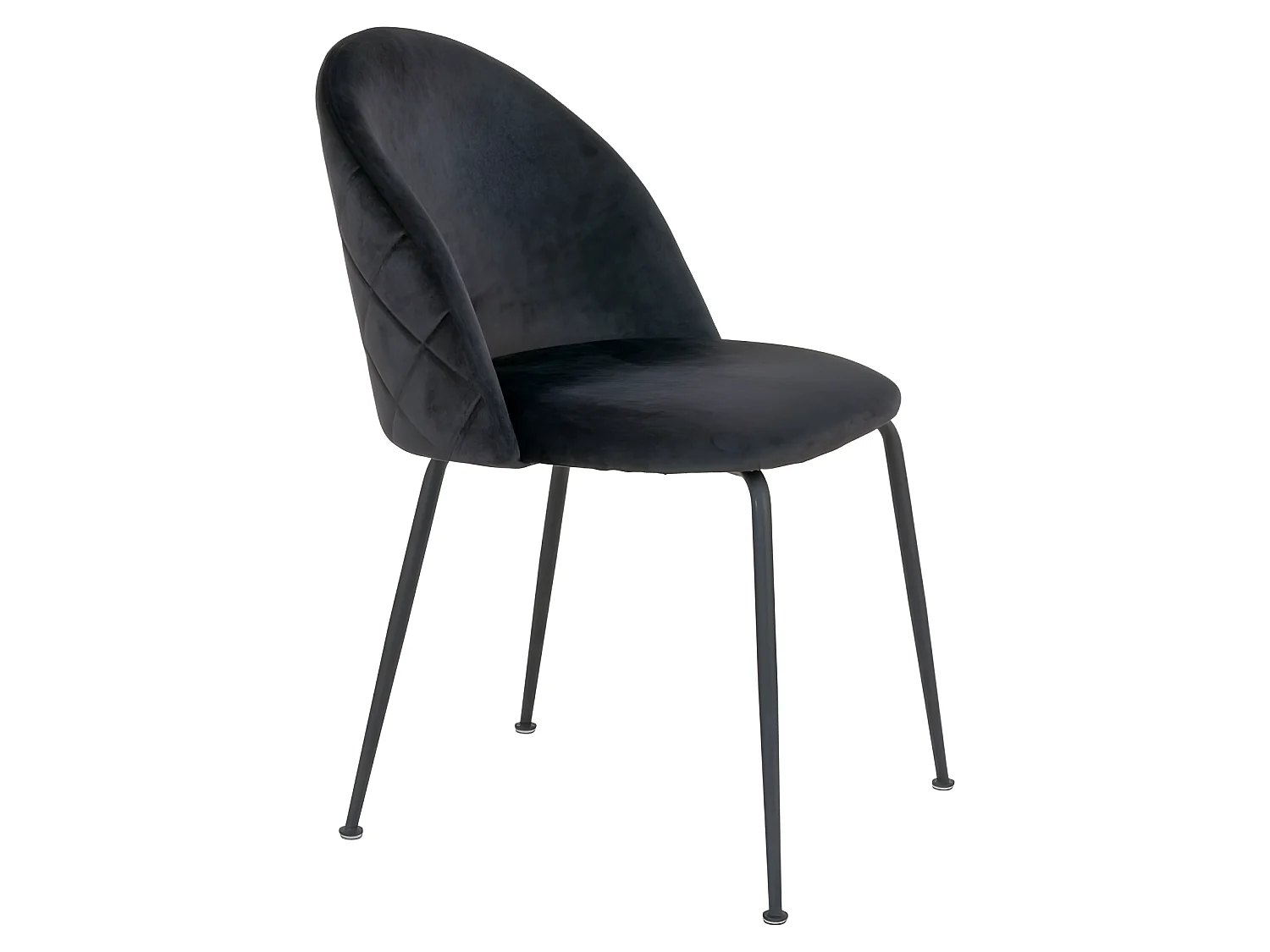 Chaise De Salle À Manger En Velours Noir Pieds Noirs Genève