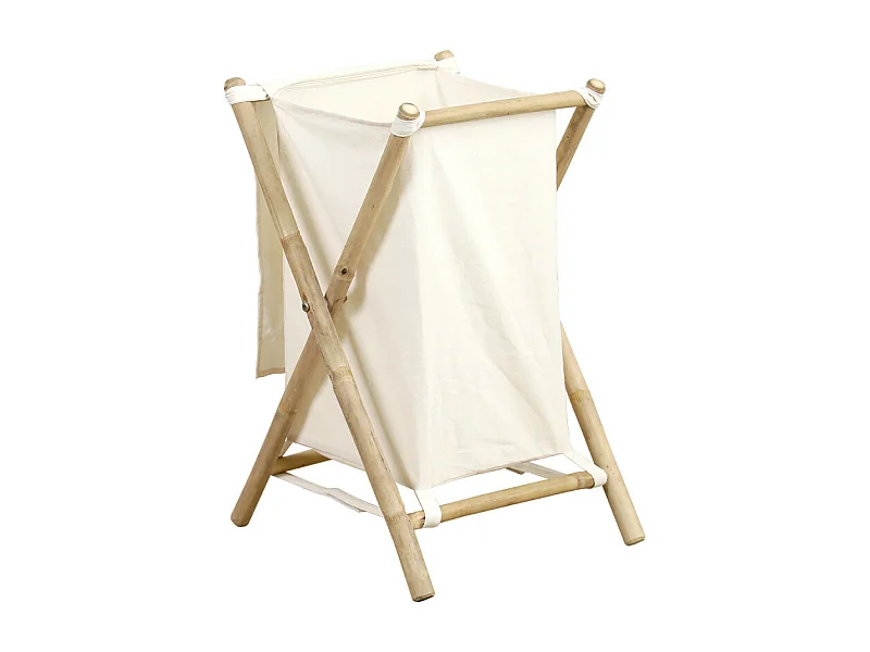 Panier à linge pliable canne de bambou