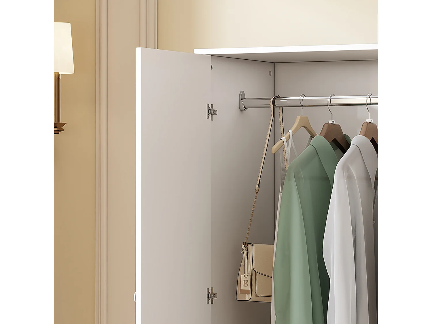 Kledingkast met 2 deuren en 2 laden in spaanplaat - H 175cm - Wit