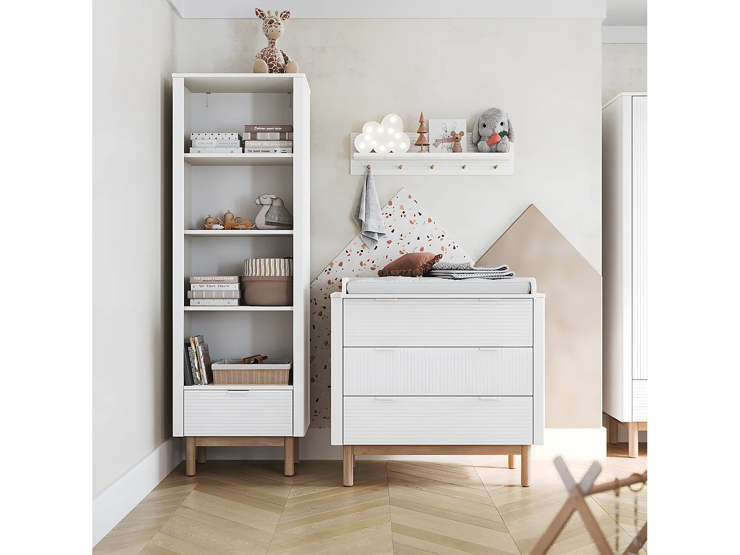 Bibliothèque colonne Miloo Blanc