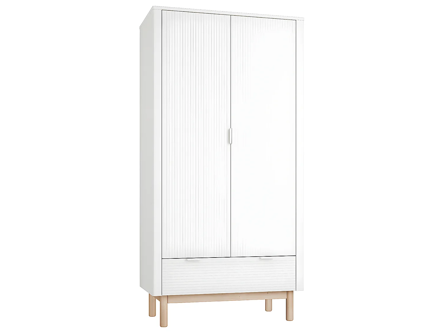 Armoire 2 portes 1 tiroir Miloo Blanc