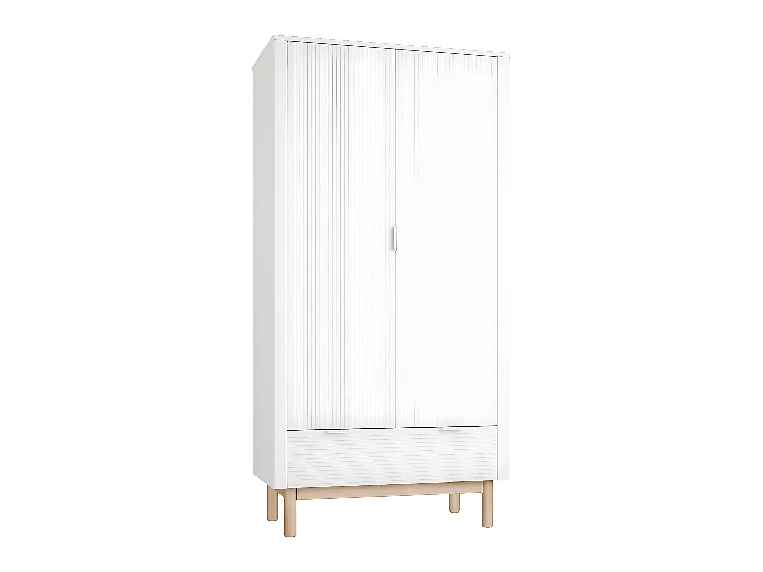Armoire 2 portes 1 tiroir Miloo Blanc
