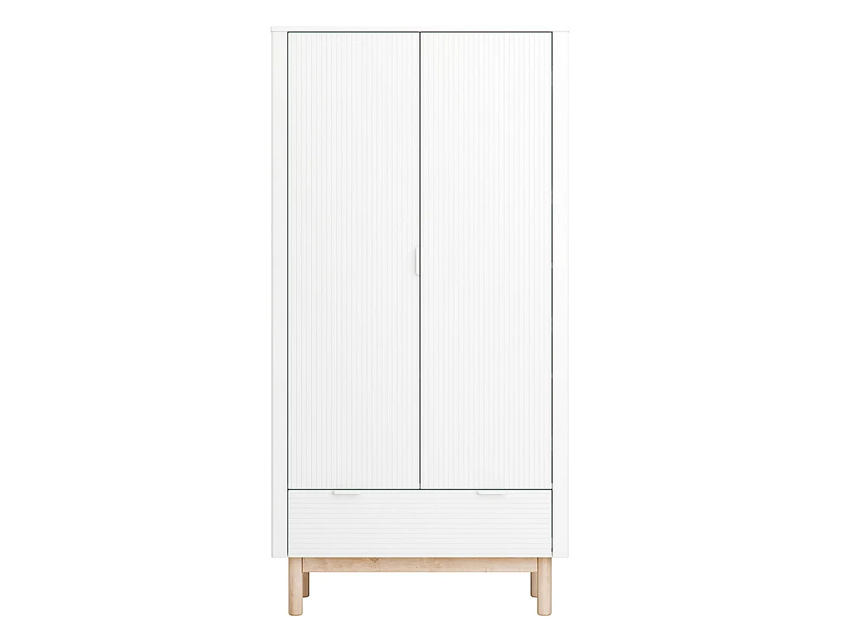 Armoire 2 portes 1 tiroir Pinio Miloo Blanc