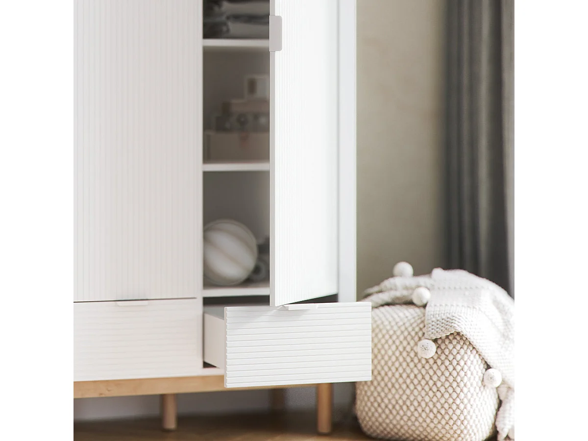 Armoire 2 portes 1 tiroir Pinio Miloo Blanc