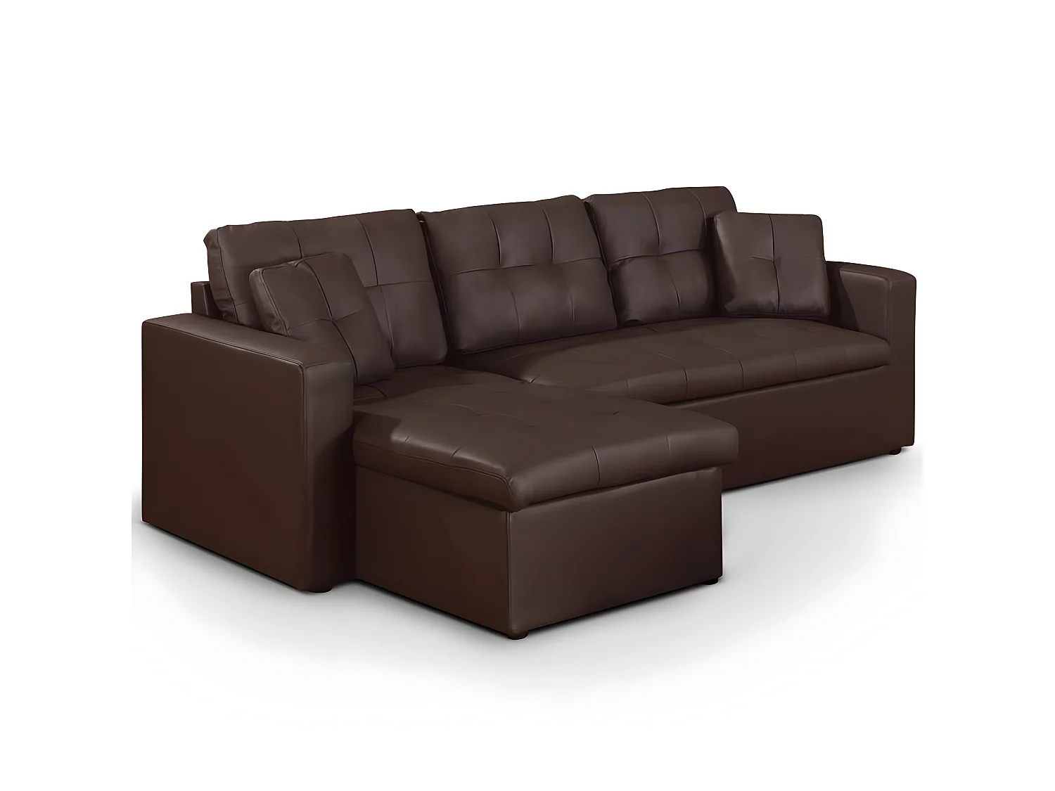 Canapé d'Angle Convertible "Corto" 230cm Marron