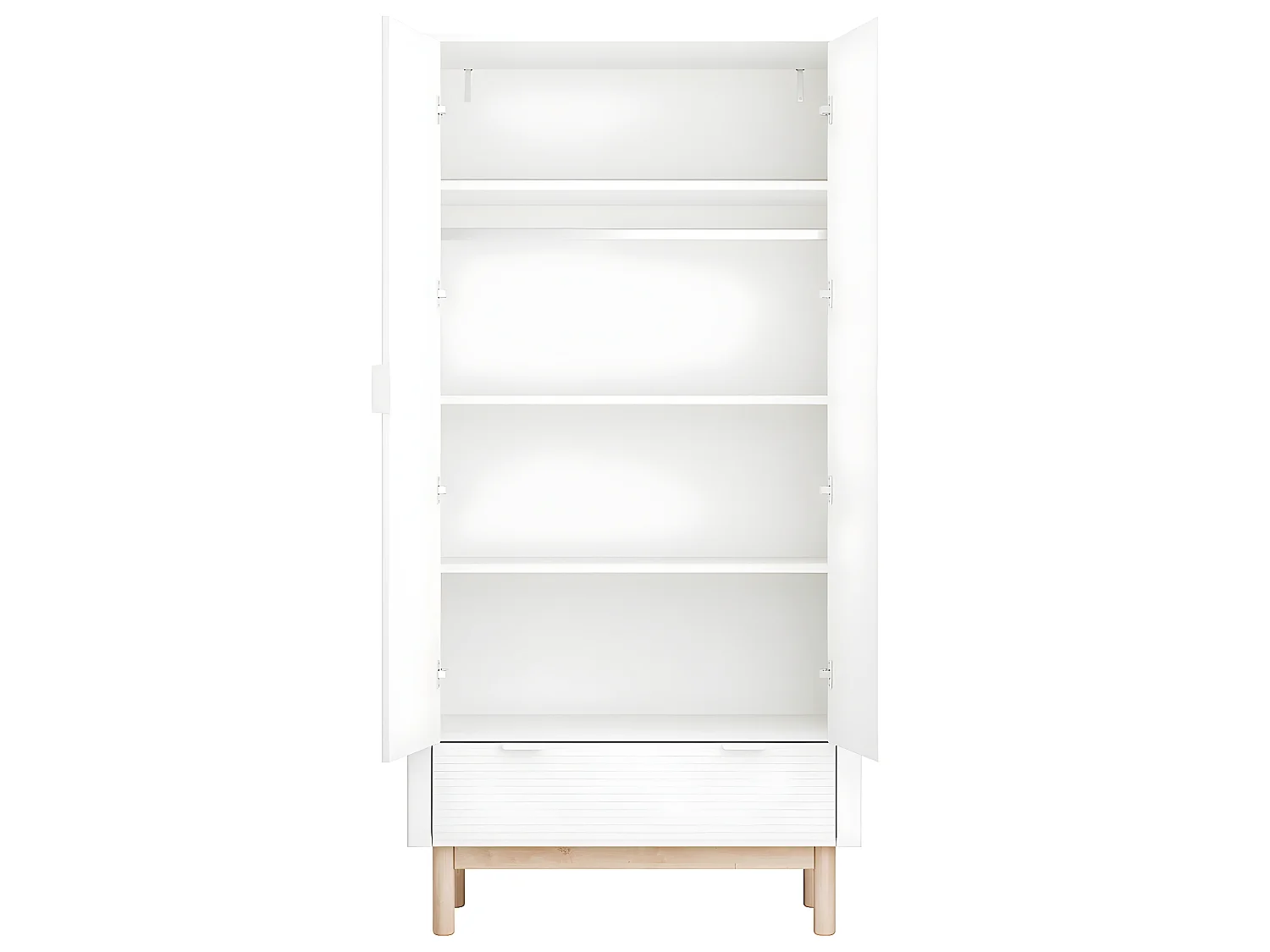 Lit évolutif 70x140 et armoire 2 portes Miloo Blanc