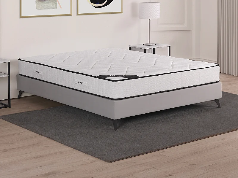 Matelas 140 x 190 cm anti-feu ressorts ensachés 5 zones et mémoire de forme ép.23cm - SIRON de YSMÉE HÔTEL
