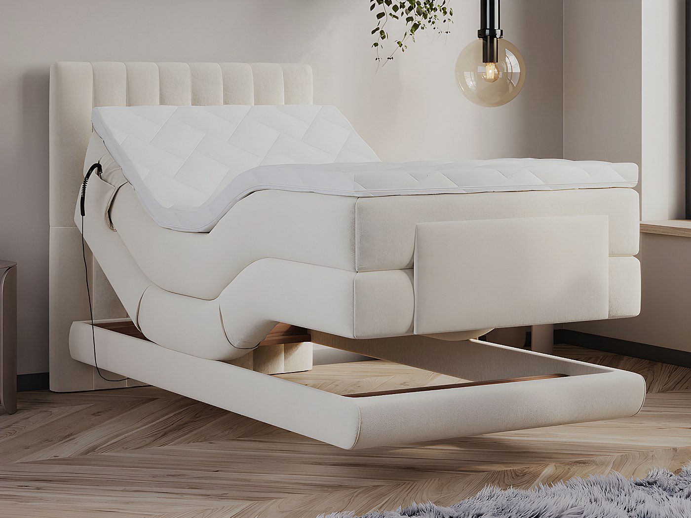 Letto Boxspring 2 Posti LODI Palacio - Testata Trapuntata, Rete Elettrica E Materasso | Comfort Hotel A Casa Tua - Foto 6