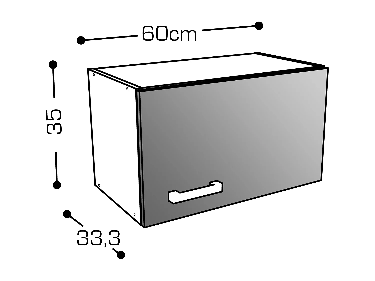 Komplet køkken - Med arbejdsbord 180 cm - Naturligt og Sort - TRATTORIA