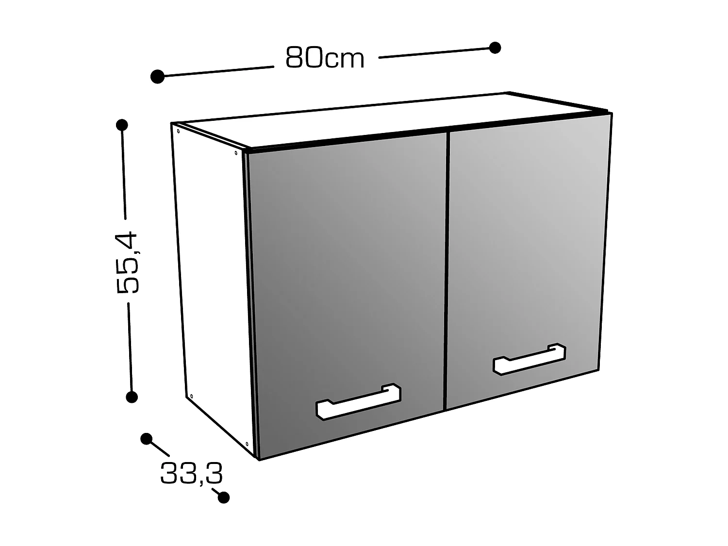 Komplett kök - Med bänkskiva 180 cm - Natur och Svart - TRATTORIA