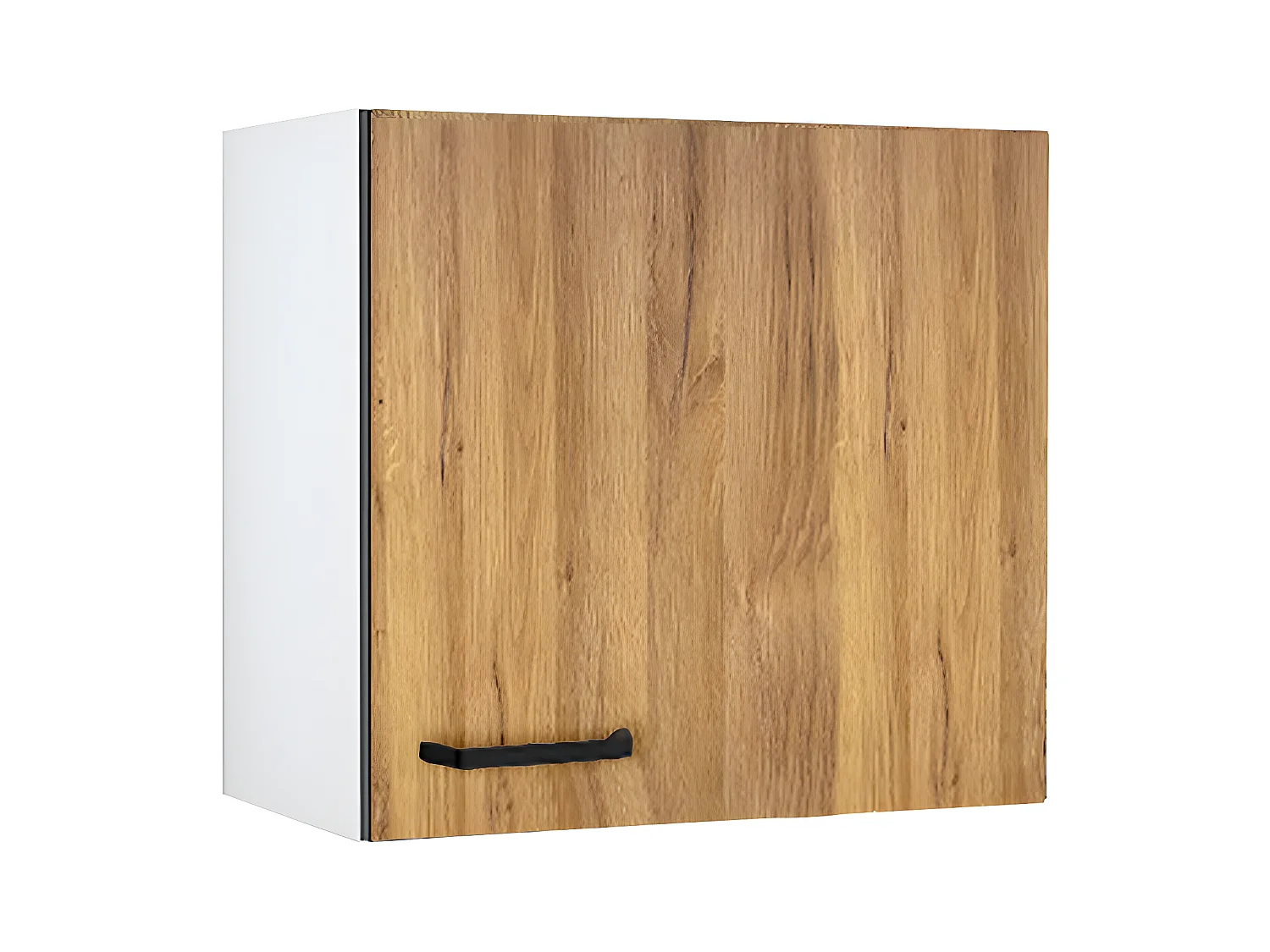 Muebles de cocina - 1 mueble bajo y 1 mueble alto - 2 puertas y 1 cajón - Natural y negro - TRATTORIA