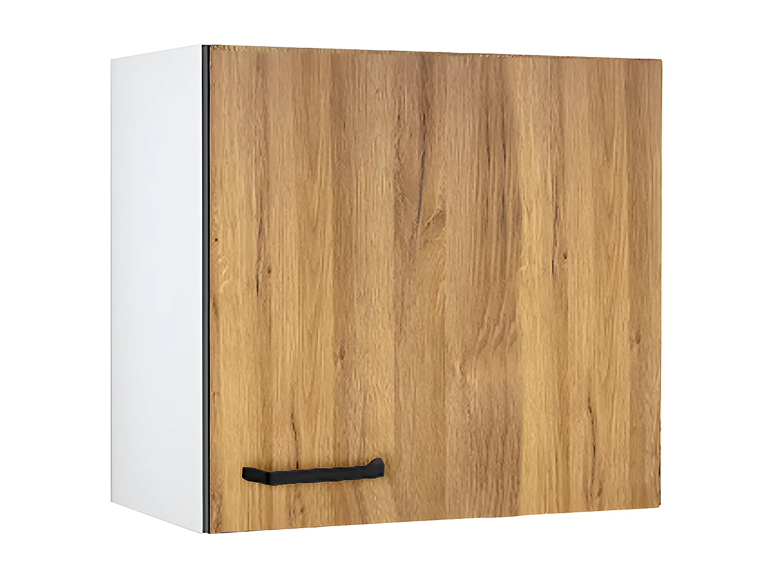 Keukenkastjes - 1 onderkast en 1 bovenkast - 2 deurtjes en 1 lade - Houtlook & zwart - TRATTORIA