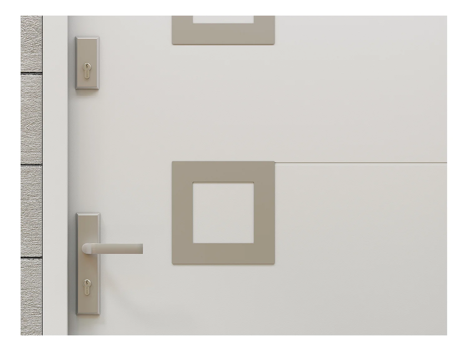 Puerta de entrada de acero y acero inoxidable Alt. 207 x Ancho 100 cm blanco - con apertura hacia la derecha - TIFANA