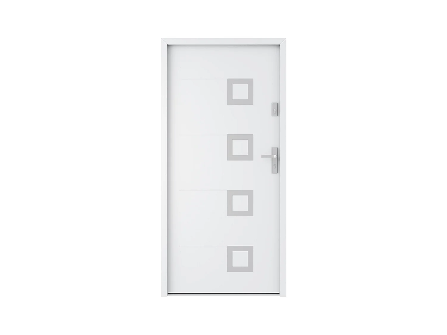 Porta d'ingresso Apertura verso sinistra H207 x L100 cm in Acciaio massiccio e Inox Bianco - TIFANA