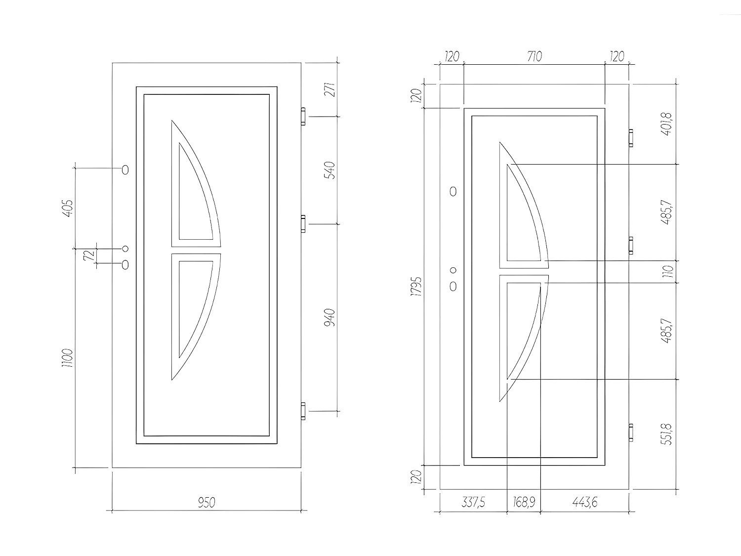 Porta d'ingresso H207 x L100 cm in Acciaio smaltato e Inox effetto rovere apertura verso sinistra - COVAS