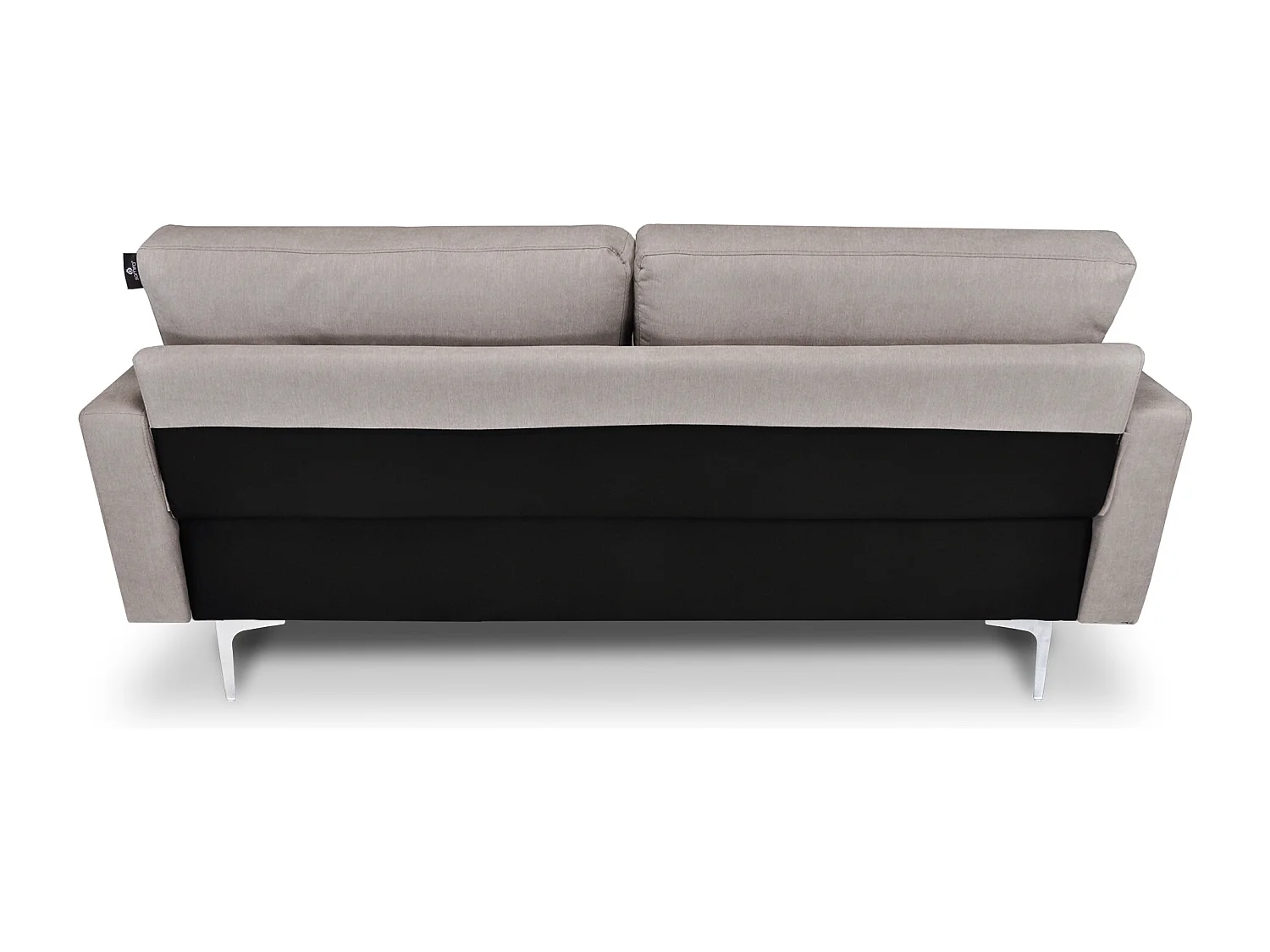 Divano 3 posti in tessuto vellutato tortora piedi in metallo mod. Chloe